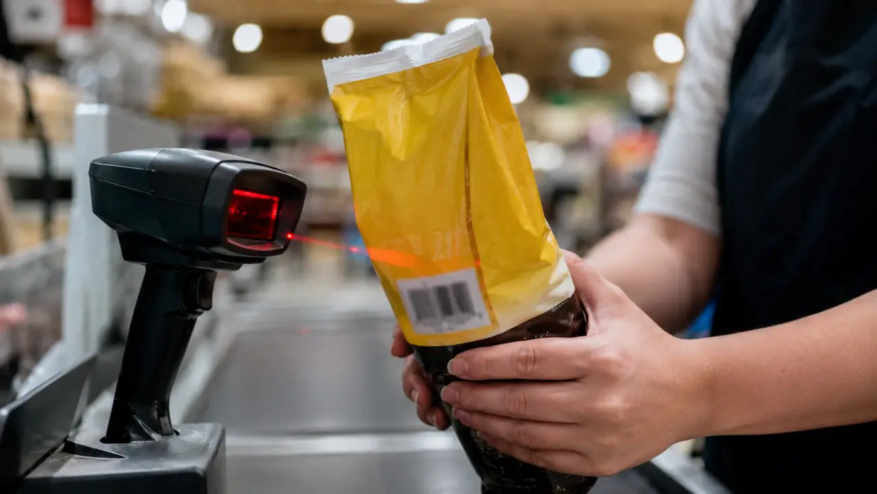Código de barras GS1 impreso correctamente en empaque flexible: ubicación en el dieline, contraste y tamaño mínimo