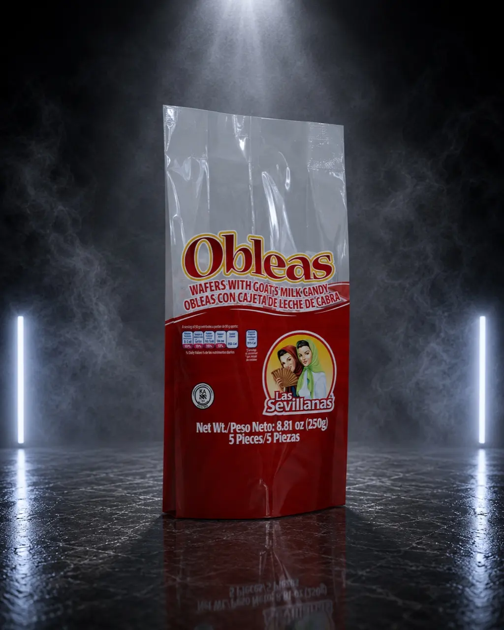 Bolsa de tres sellos para presentaciones snack de carne seca