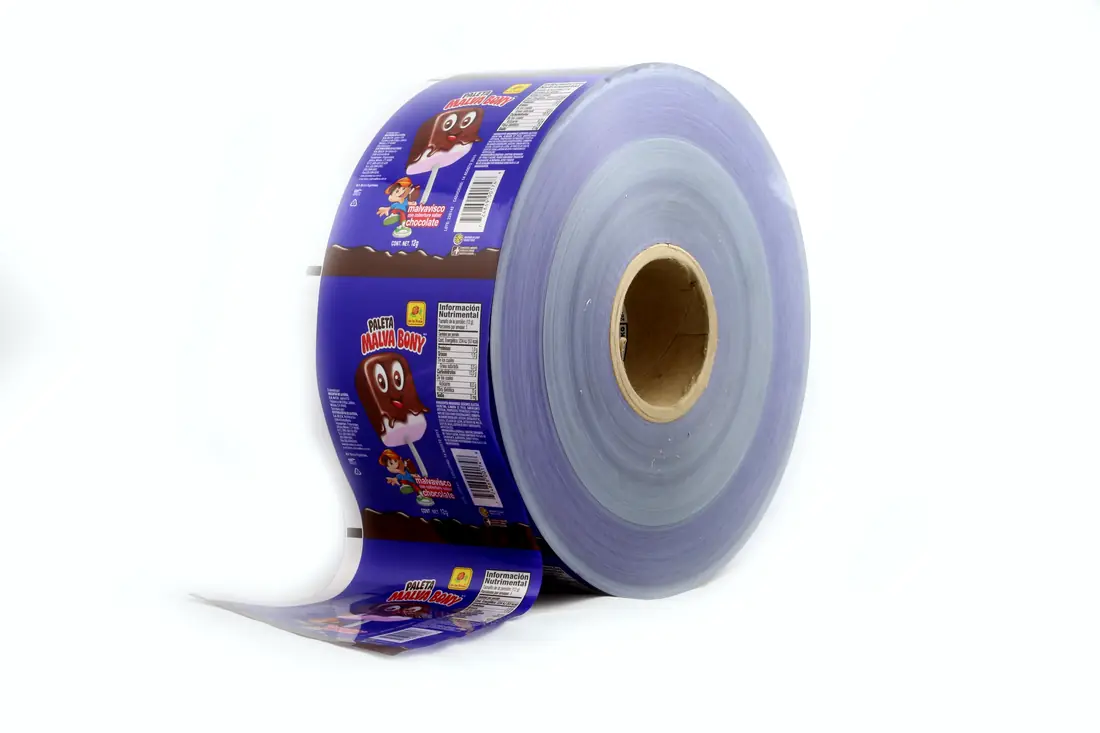 Bobina impresa · BOPP blanco cavitado